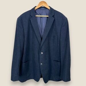 Charleston Threads Navy Speckled Cotton Sport Coat Blazer Jacket Men XXL 2 Btn